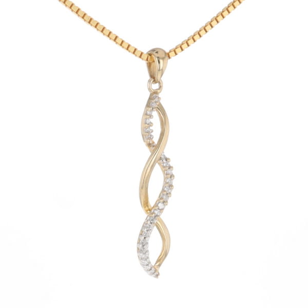 Ribbon Twist Diamond Pendant
