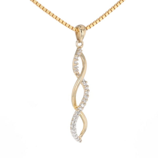 Ribbon Twist Diamond Pendant