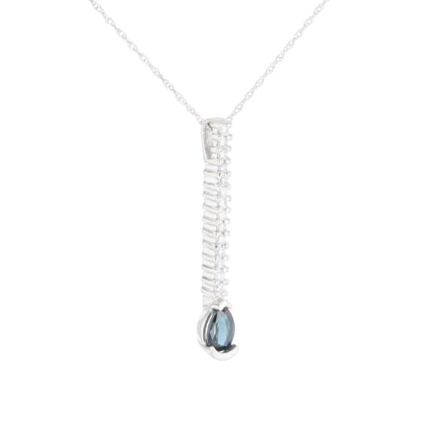 Pear Blue Sapphire Drop Pendant
