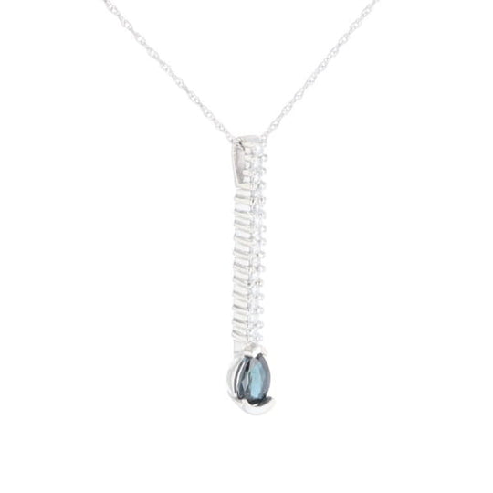 Pear Blue Sapphire Drop Pendant