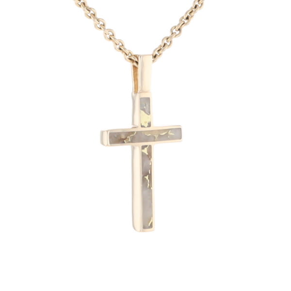 Three Section Gold Quartz Cross - G2
