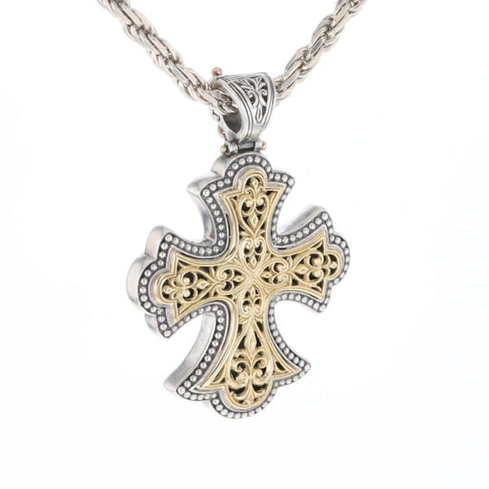 Sterling and 18K Gold Konstantino Cross Pendant