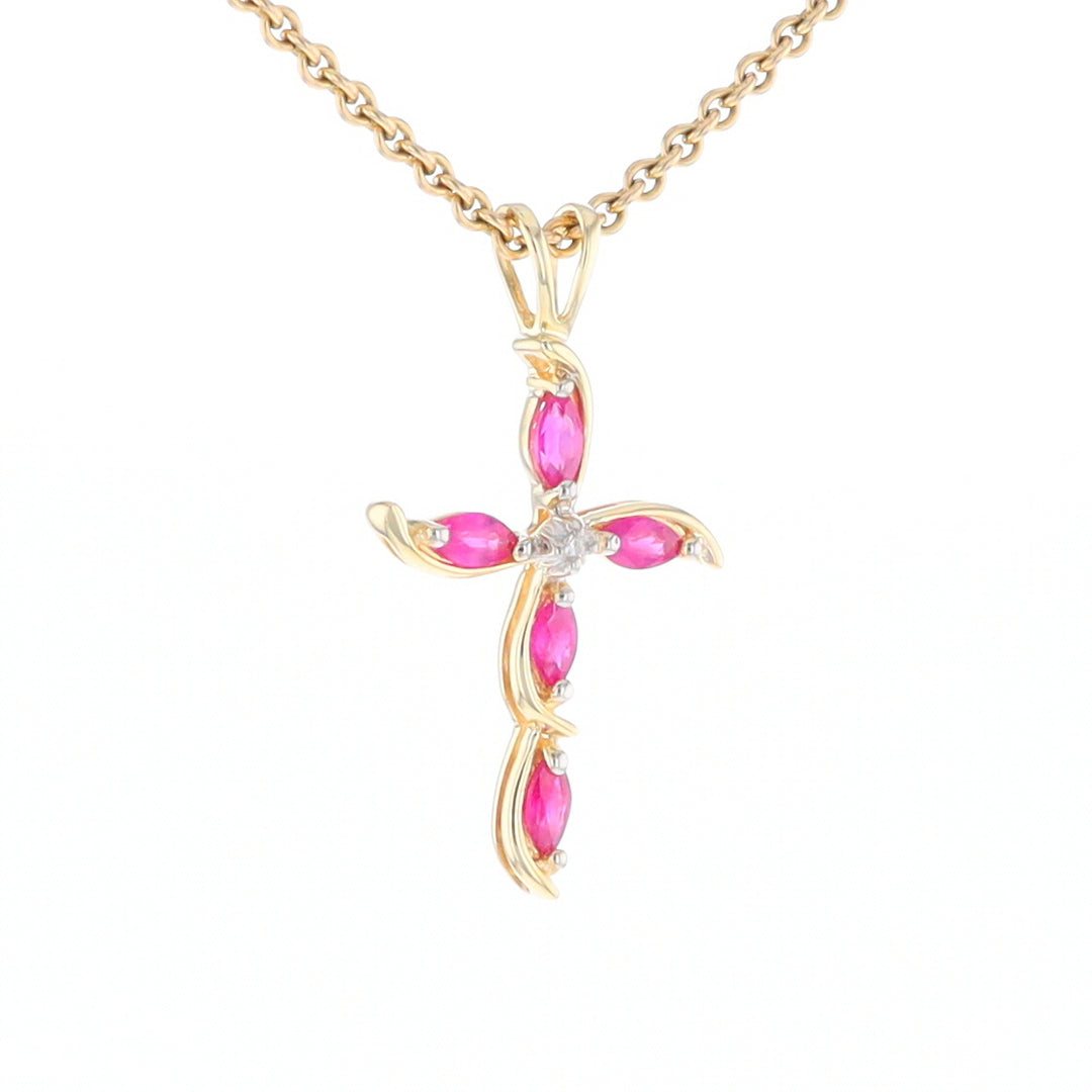 Marquise Ruby Cross