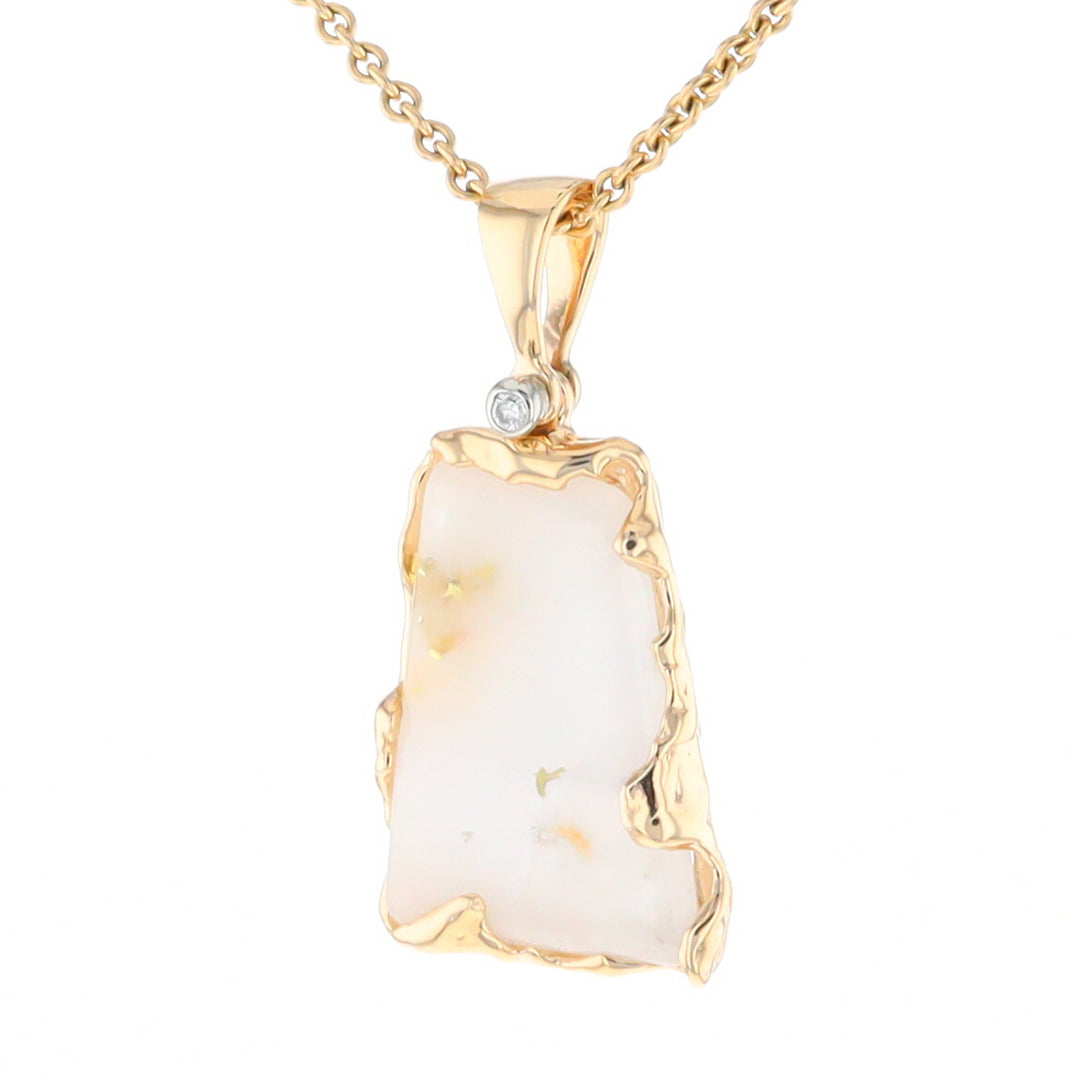 Gold Quartz Freeform Pendant  (G2)