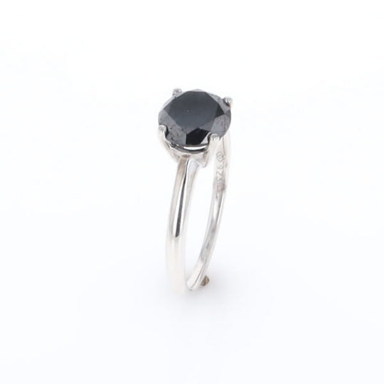 Black Diamond Solitaire Ring
