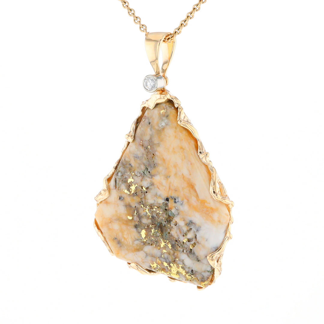 Gold Quartz Freeform Pendant (G3)