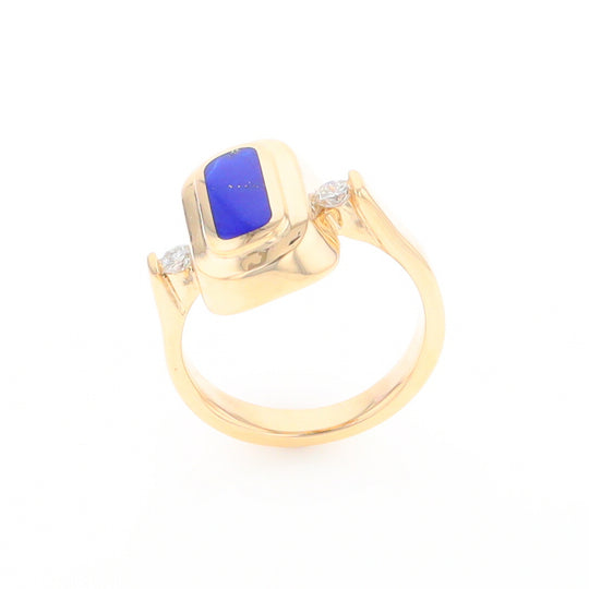 Lapis 0.16ctw Diamond Ring