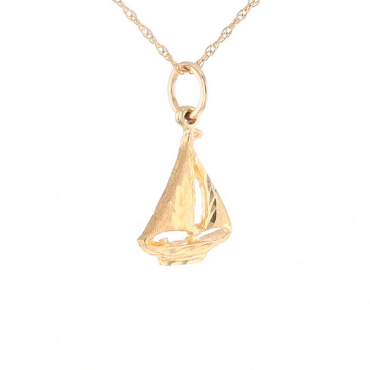 Yellow Gold Sailboat Pendant