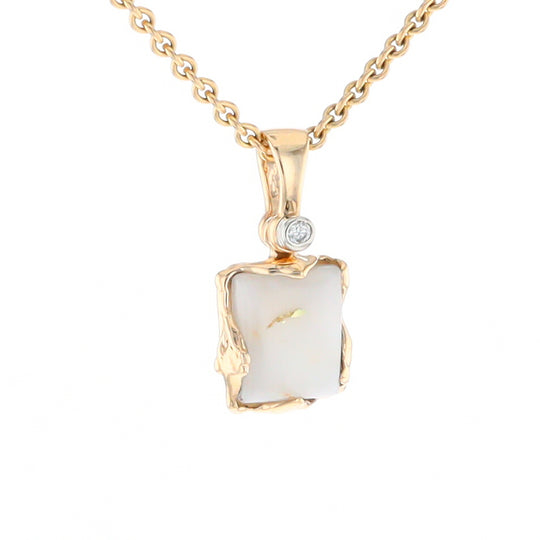 Gold Quartz Freeform Pendant (G2)