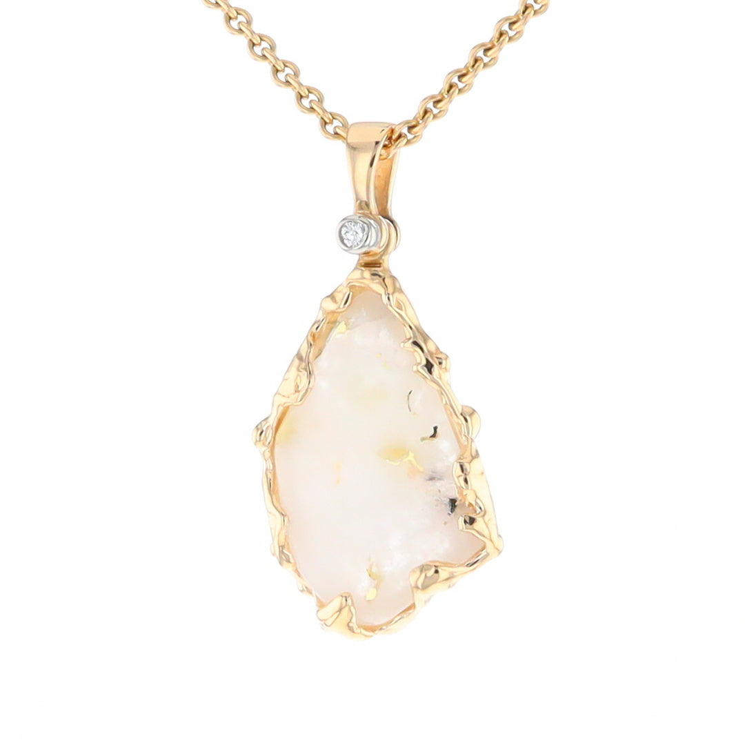 Gold Quartz Freeform Pendant  (G2)