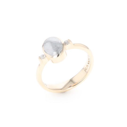 Meteorite Oval Inlay Ring