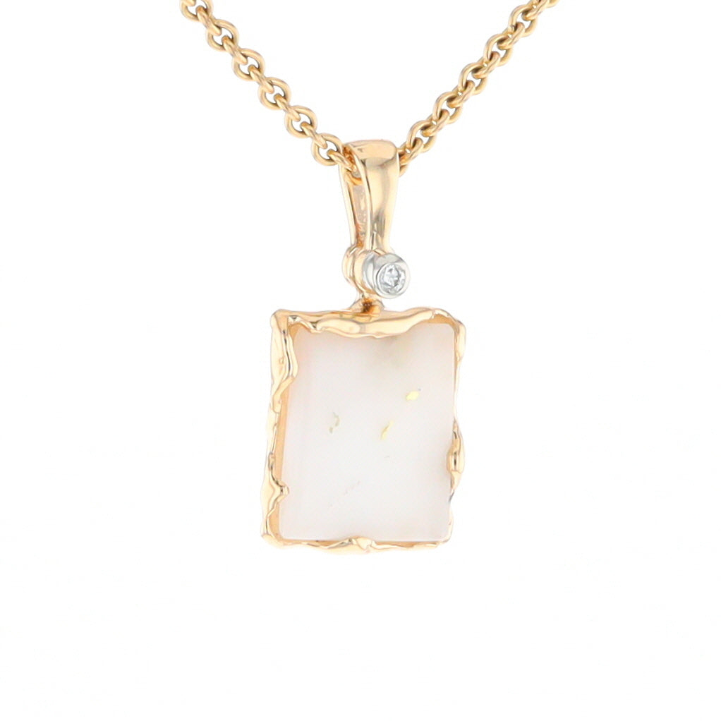 Gold Quartz Freeform Pendant (G2)