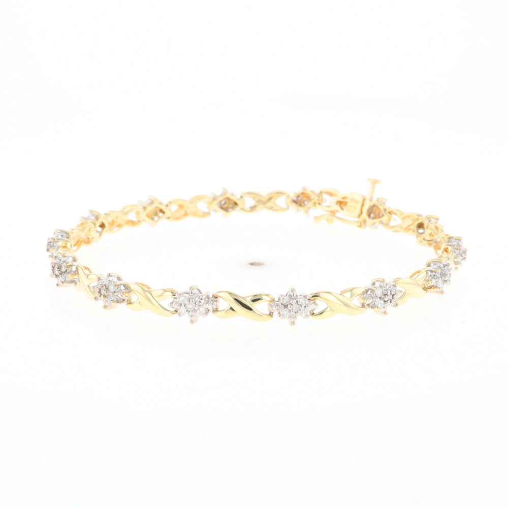 Diamond Cluster & Infinity Link Tennis Bracelet