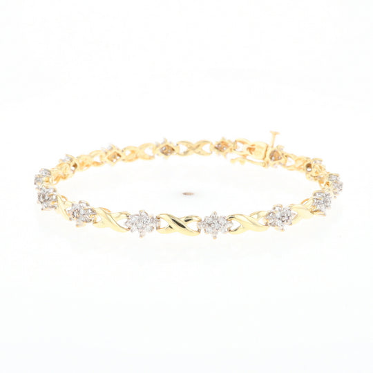 Diamond Cluster & Infinity Link Tennis Bracelet