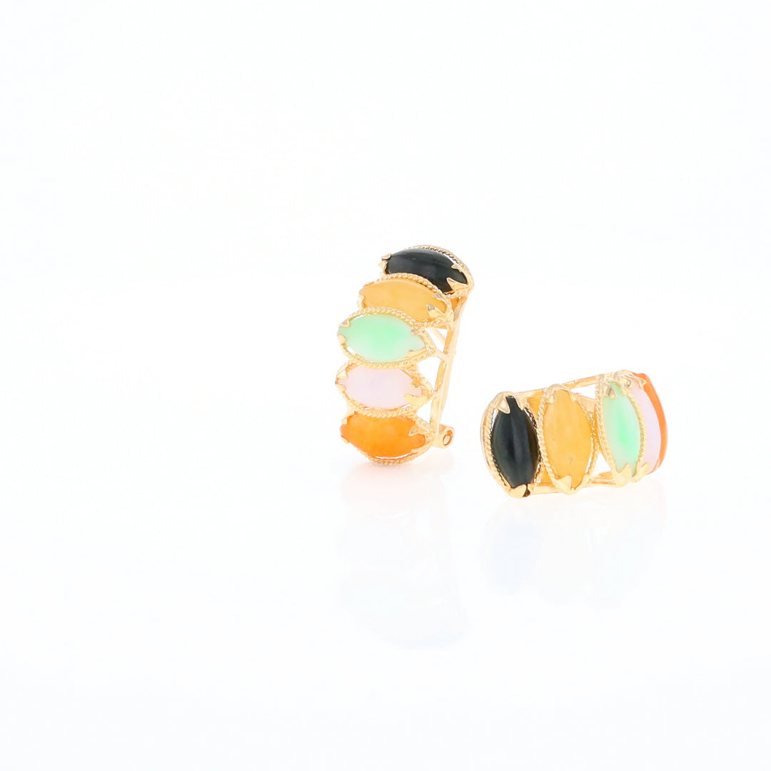 Multi-Color 5-Stone Earrings