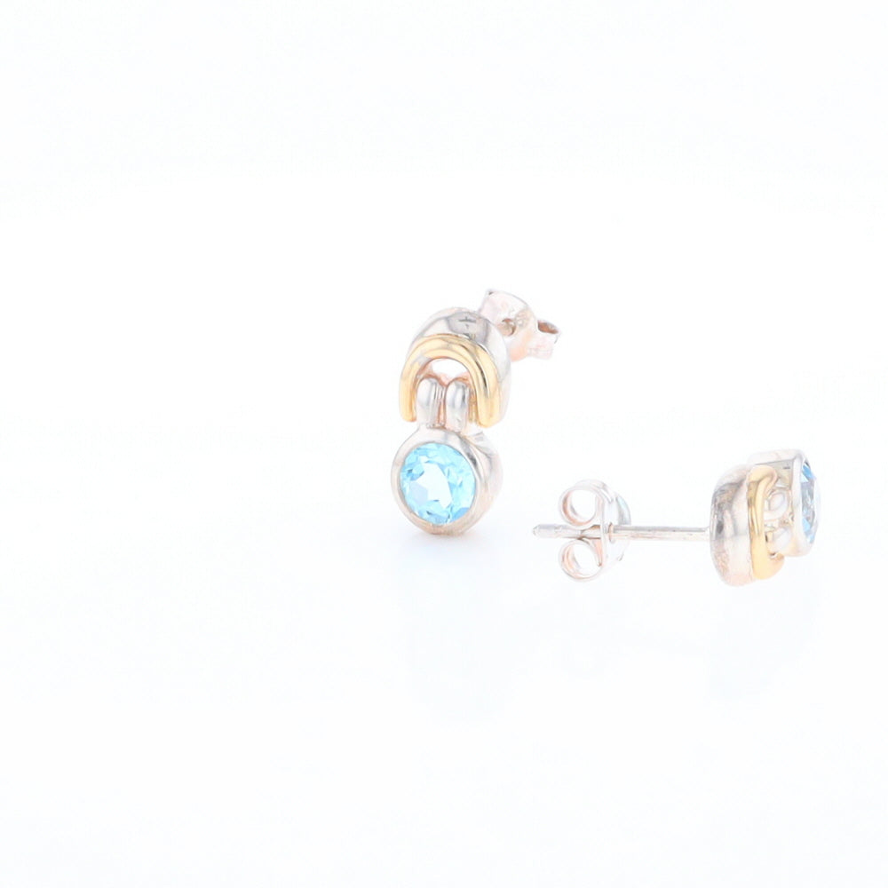 Blue Topaz Stud Earrings