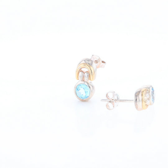 Blue Topaz Stud Earrings