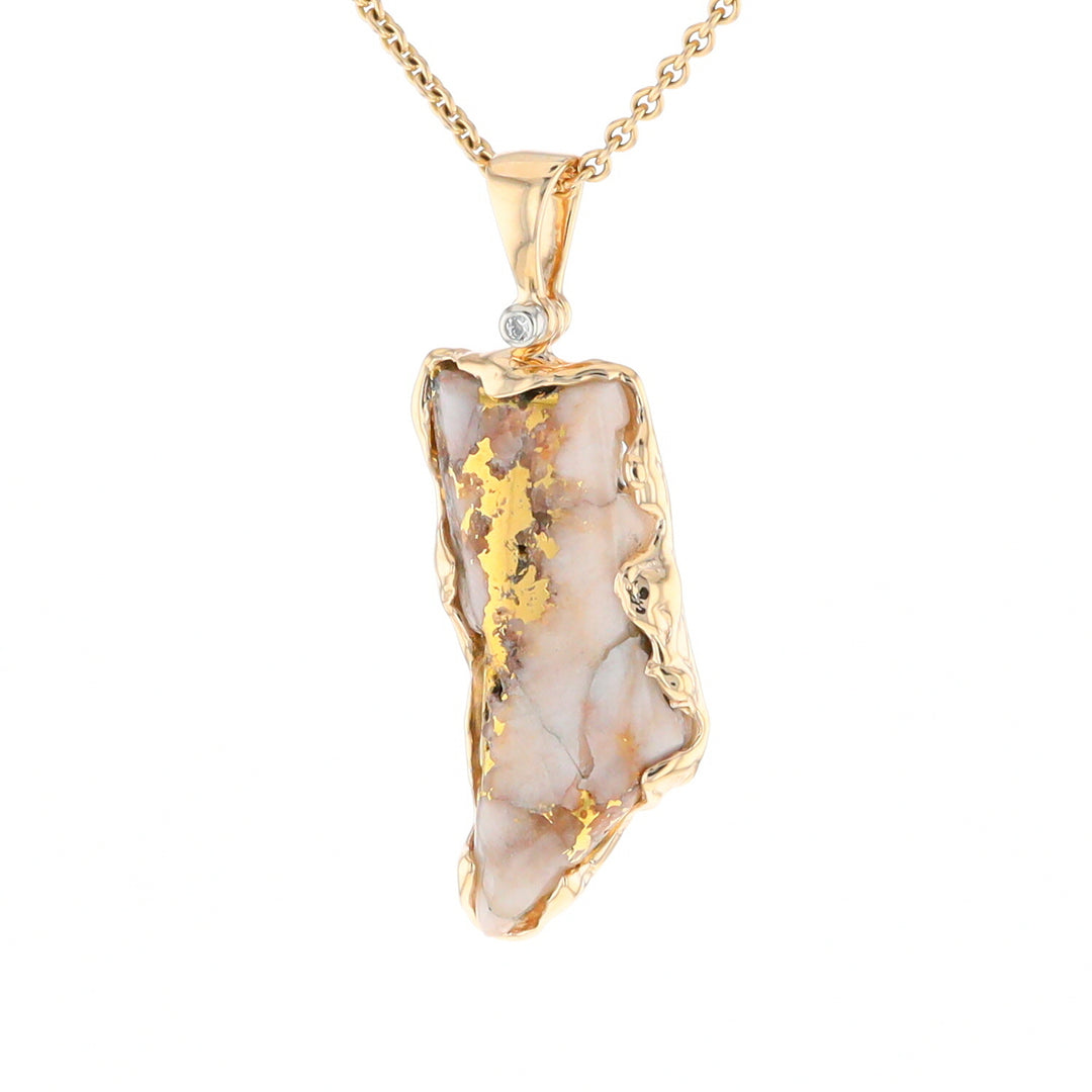 Gold Quartz Freeform Pendant (G2)