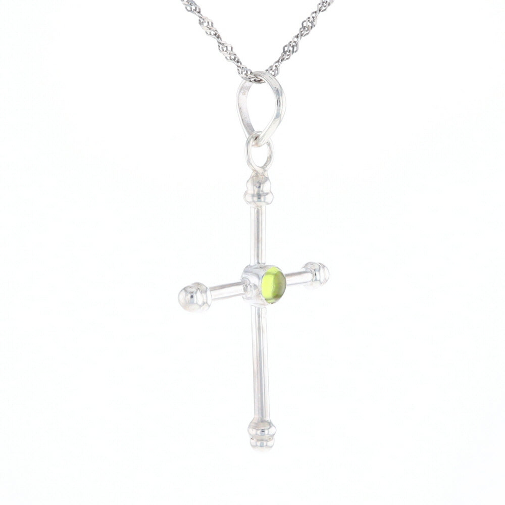 Silver Peridot Cross