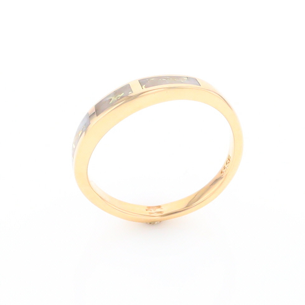 3 Section Gold Quartz Ring Lady’s Anniversary Band G2