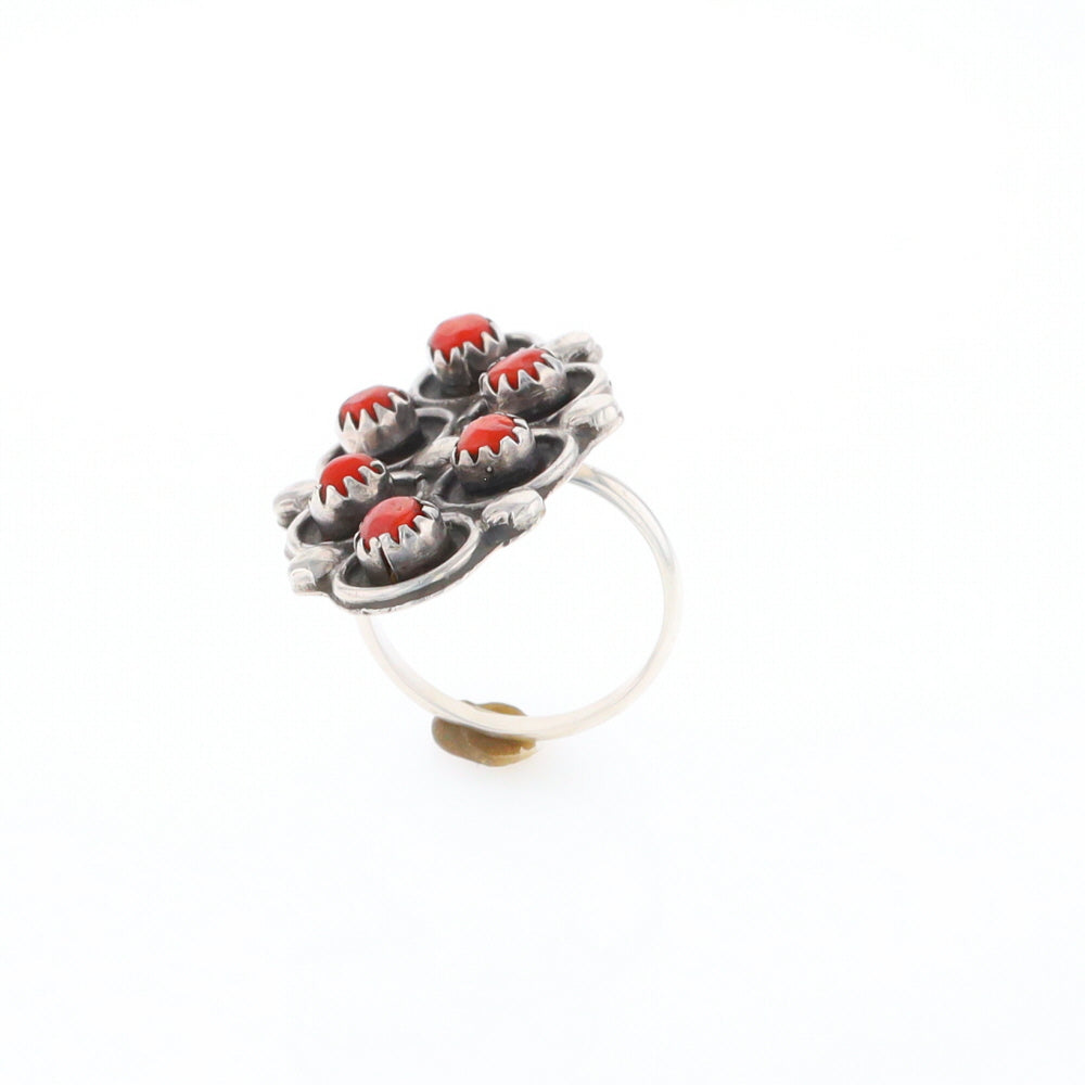 Bezel Set Coral Ring