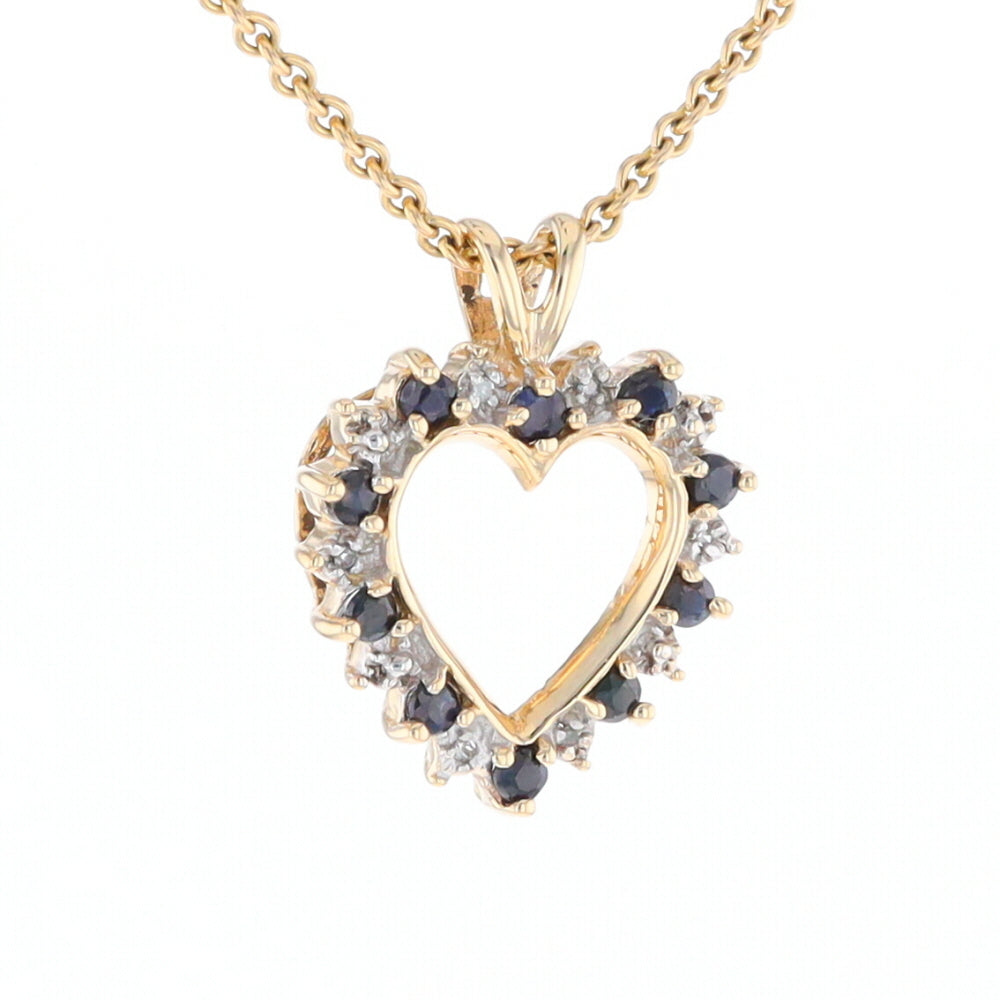 Open Heart Sapphire & Diamond Pendant