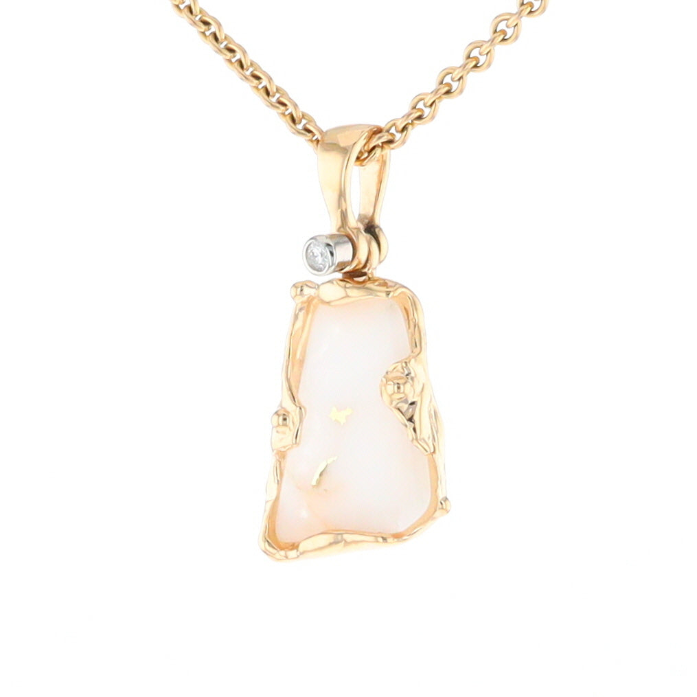 Gold Quartz Freeform Pendant