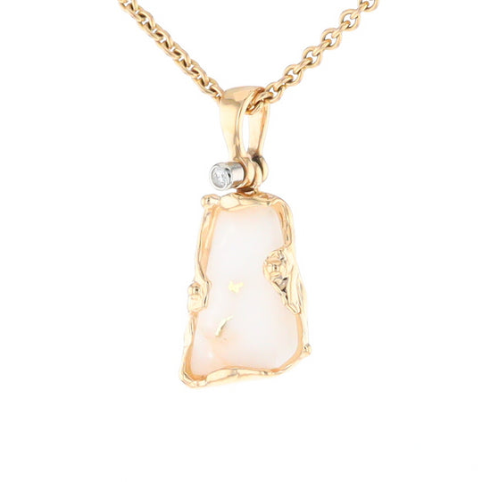 Gold Quartz Freeform Pendant