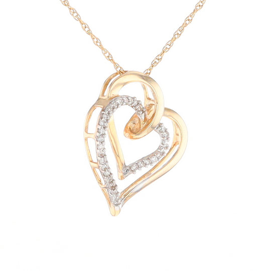 Double Heart Diamond Pendant