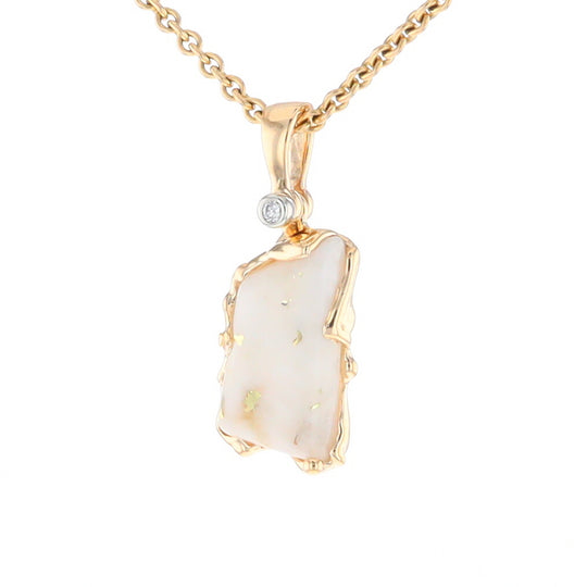 Gold Quartz Freeform Pendant  (G2)