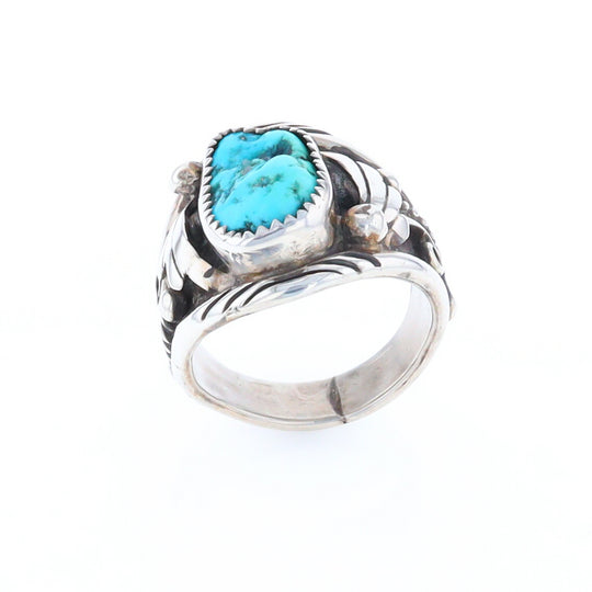 Navajo Turquoise and Feather Design Ring