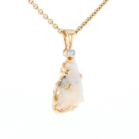 Rough Gold Quartz Freeform Pendant