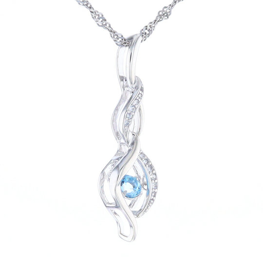 Floating Topaz Twisted Necklace