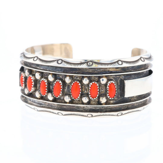 Jackie Singer Navajo Coral Cuff Bracelet