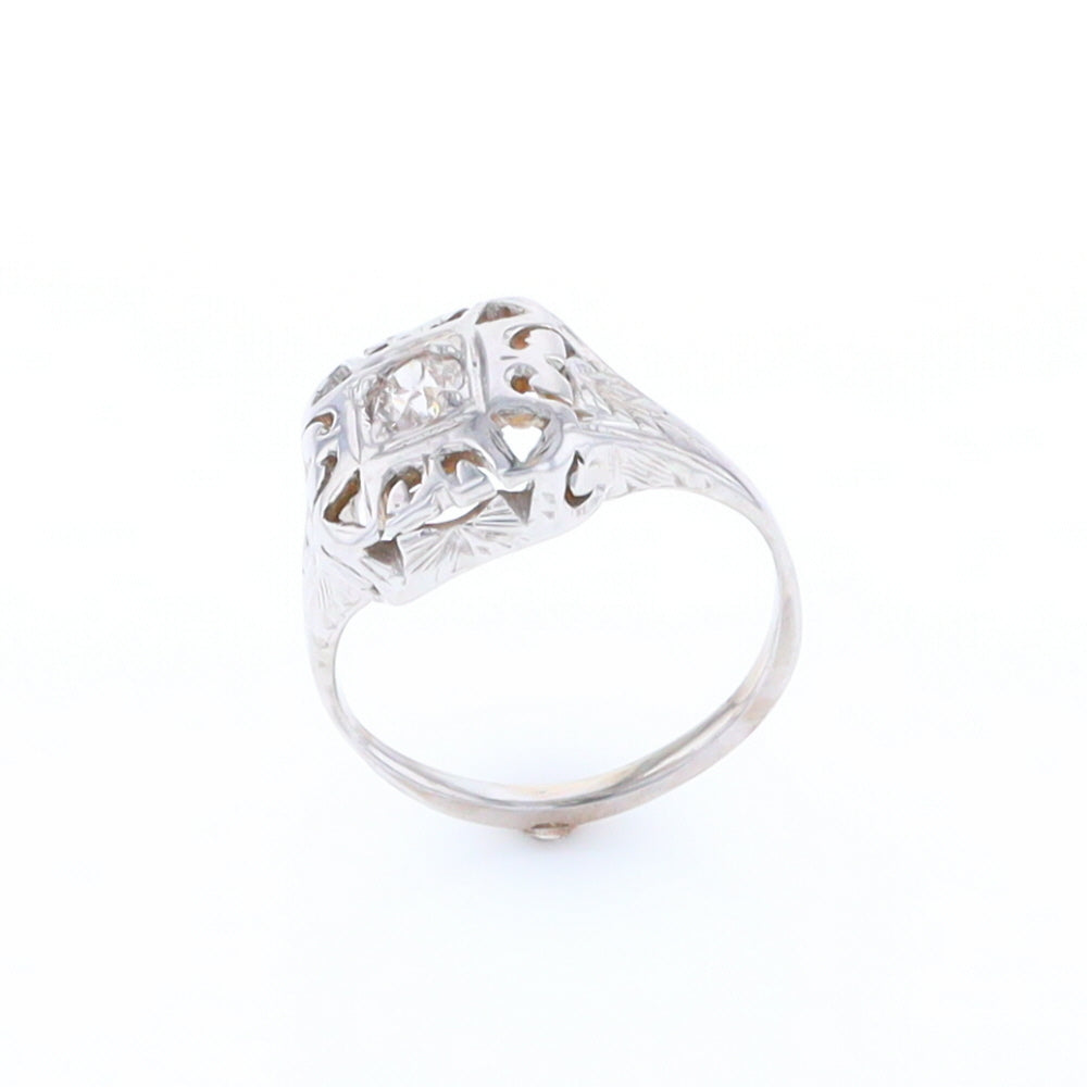 Vintage Square Top Diamond Ring