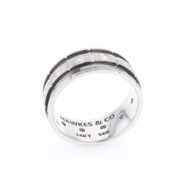 Contemporary Men's Comfort Fit Wedding Band With Diamonds