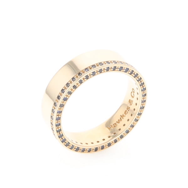 Men's Blue Sapphire Wedding Band Contemporary Design