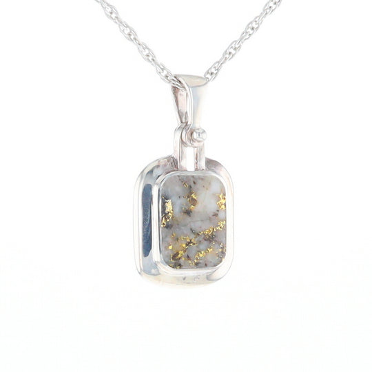 Gold Quartz Rounded Rectangle Pendant