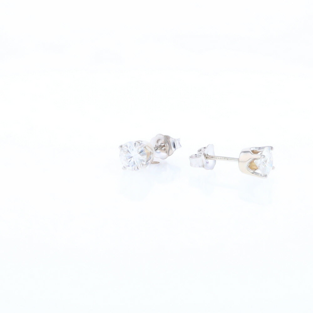 Moissanite Solitaire Stud Earrings