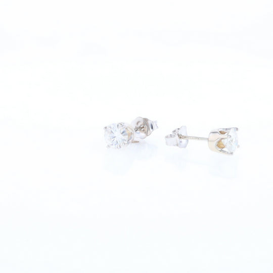 Moissanite Solitaire Stud Earrings