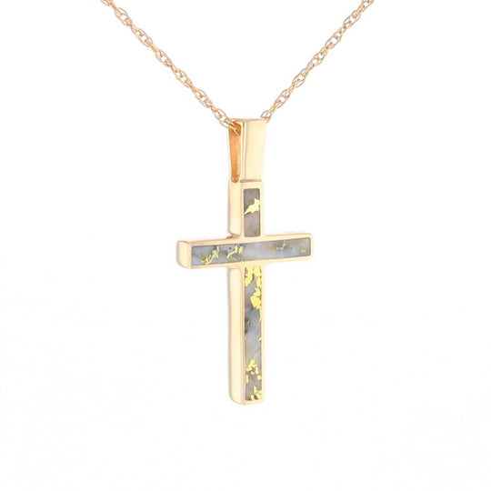 Three Section Gold Quartz Cross - G2