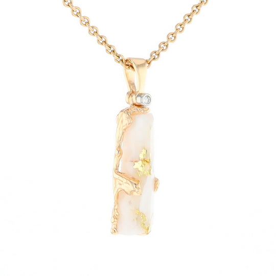 Gold Quartz Freeform Pendant - G1