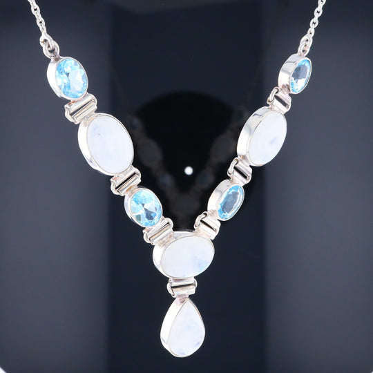 Moonstone & Blue Topaz Necklace