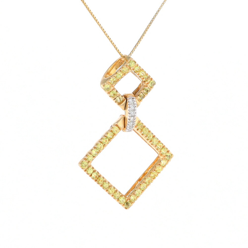 Yellow Sapphire Double Square Necklace