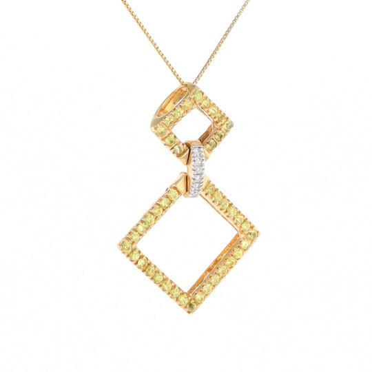 Yellow Sapphire Double Square Necklace