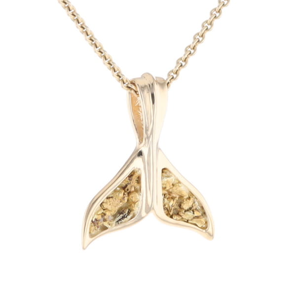 Whale Tail Gold Nugget Pendant