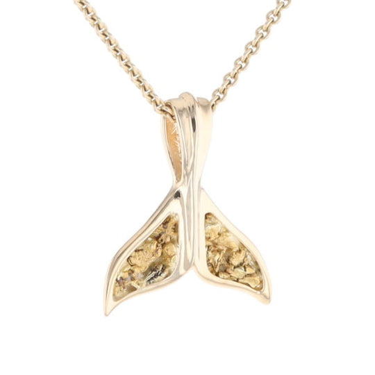 Whale Tail Gold Nugget Pendant