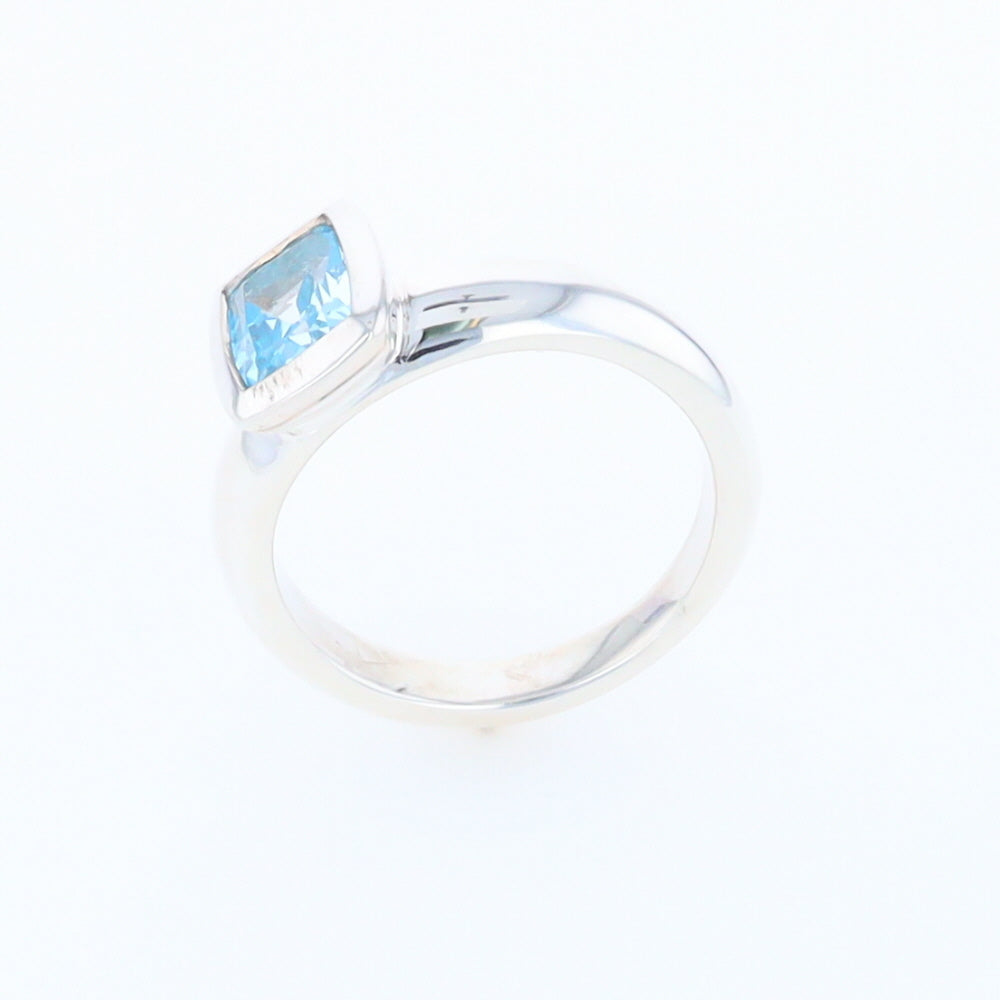 Bezel Blue Topaz Ring