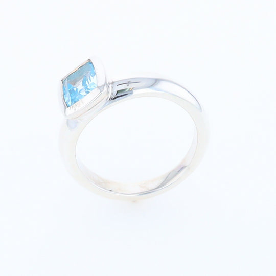 Bezel Blue Topaz Ring