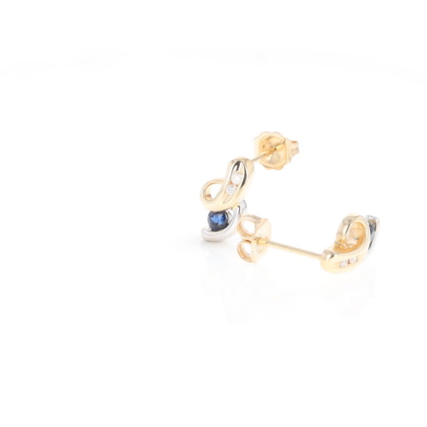 Blue Sapphire Swirl Earrings